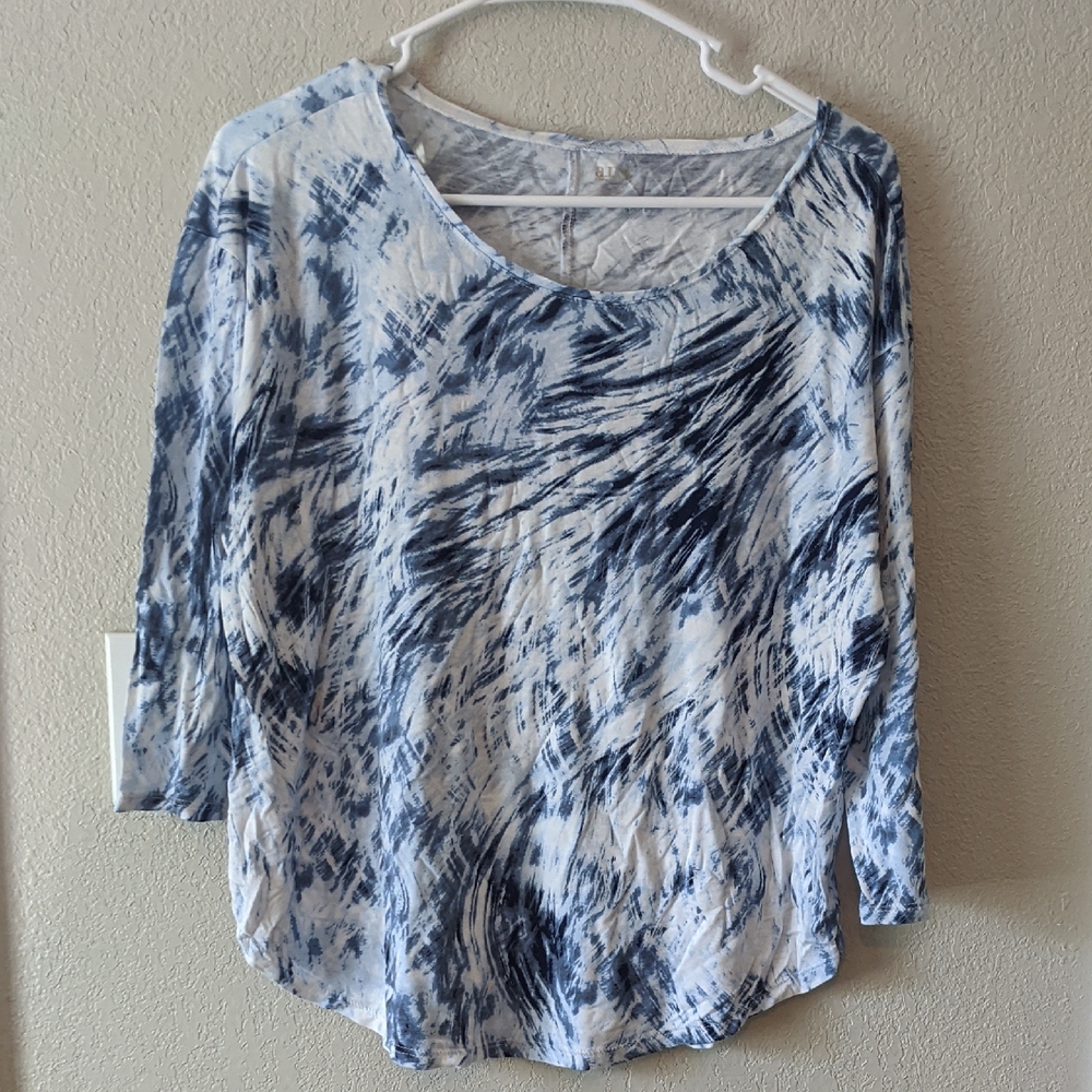 A.N.a Top Blue Multi NWOT Large